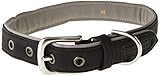 HonestBaby Collars and Leash Sets Braided and Vegan Suede for Dogs Organic Cotton for Pets, Black/Gray, Medium