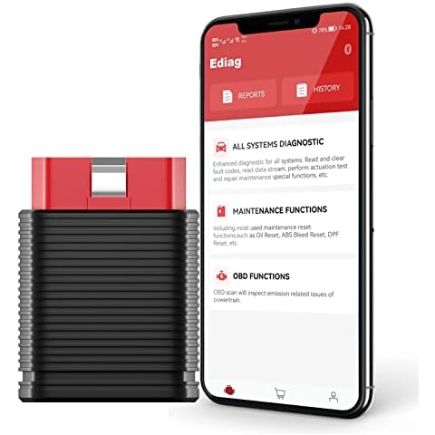 KINGBOLEN Ediag MINI OBD2 Bluetooth Scanner,Full Systems Obd2 Bluetooth Adapter for iPhone/Android,Car Diagnostic Tool for All Vehicles, Free Lifetime Updates, software included (Oil/SAS reset) Cover