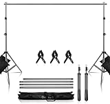 Support de Fond, 2x3m Support Fond Photo de Toile Réglable avec Sac de Transport pour Photographie/Diffusion en Direct/Mariage