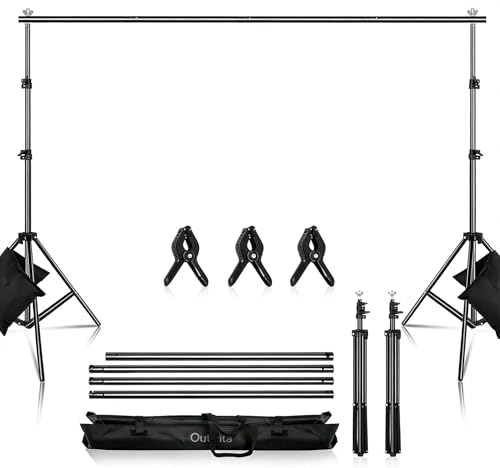 Support de Fond, 2x3m Support Fond Photo de Toile Réglable avec Sac de Transport pour Photographie/Diffusion en Direct/Mariage