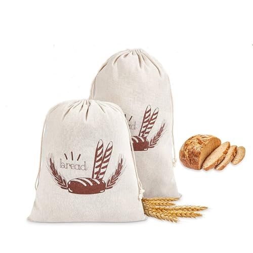 Bread Bag, 2 Pack 40x30cm Bread Bags, Large Capacity Cotton Thread Bread Bag, Food Storage Bag, Suitable For Food Storage And Outdoor Picnic, Housewives Preferred (Valentines Gift)