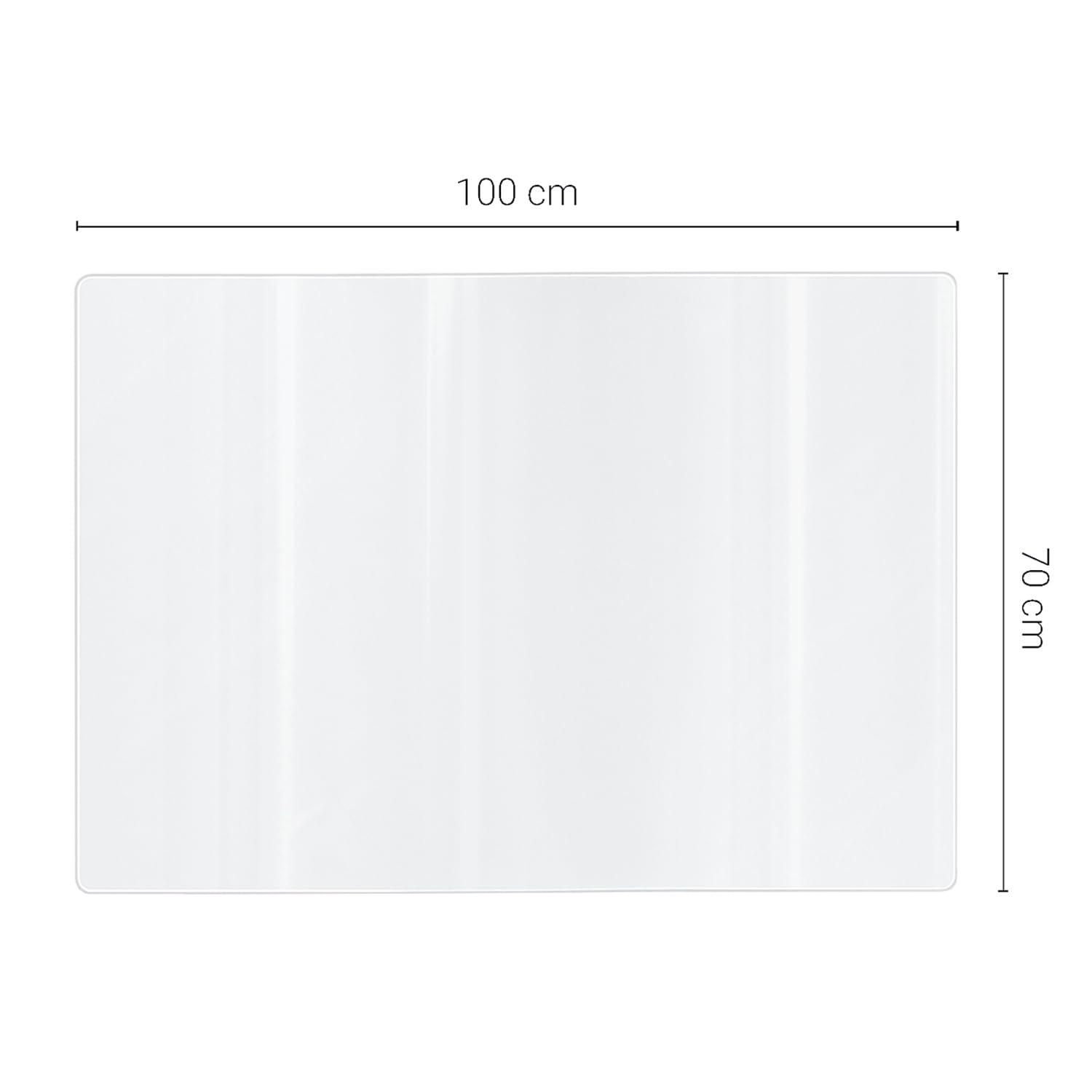 Protège Sol Transparent 100x70 cm en PVC Verre Souple Tapis De Table sur Mesure