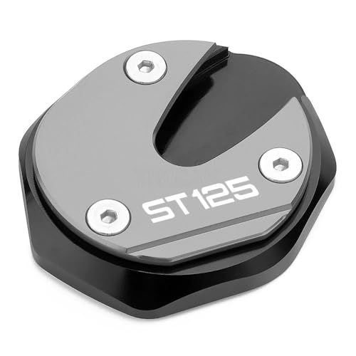 に適合するダックス ST125 2022 2023用 オートバイCNCキックスタンド フットサイドスタンド延長パッドサポートプレート 拡大(Gray)