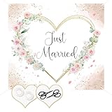 Lemicin Hochzeitsherz zum Ausschneiden 200x180cm, Herz zum Ausschneiden Hochzeit, Just Married Laken Hochzeit mit 2 Scheren für das Brautpaar Hochzeitsherz Hochzeitsdeko