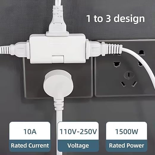 Image of Revin Enterprise 3 in 1 Adapter Plug | 180 Degree Rotatable Wireless Mini Slim Outlet Adapter | Multi Foldable EU US Converter | 2 Pin Rotate Plug for Charging Multiple Devices (Multicolor Pack of 1)