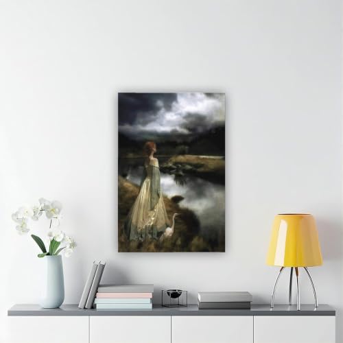 Impression sur toile Midsummer Eve par Edward Robert Hughes cadre inclus 50x75 cm