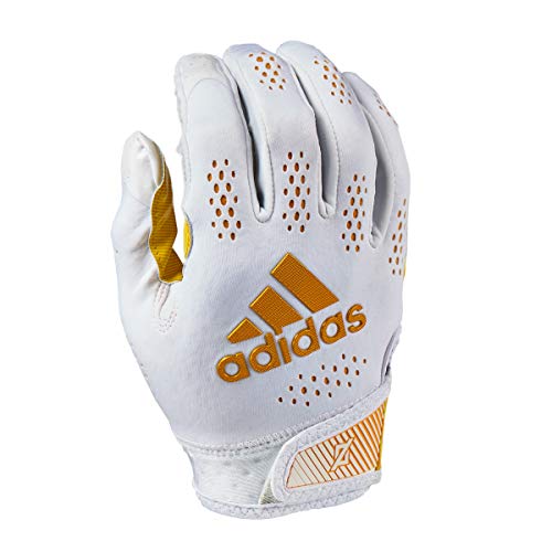 Gant de football américain adidas Adizero 11 blanc or taille L pour receveur