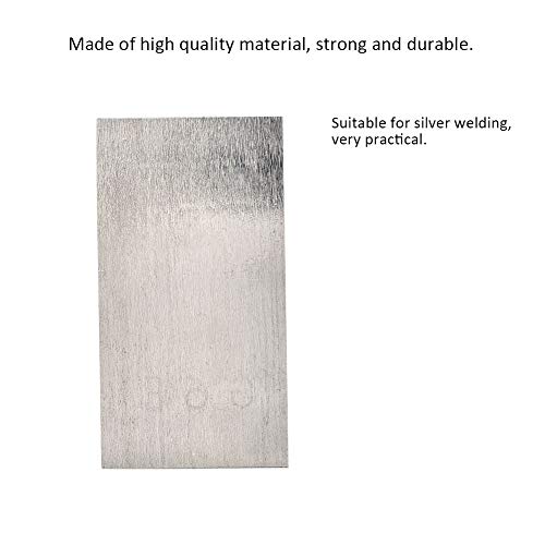 Image of BORDSTRACT Silver Solder Sheet, 70% Soft Silver Jewelry Welding Sheets, 3.5 x 1.9cm / 1.4 x 0.7in Silver Sheet, for Soldering of Jewelry and Other Crafts