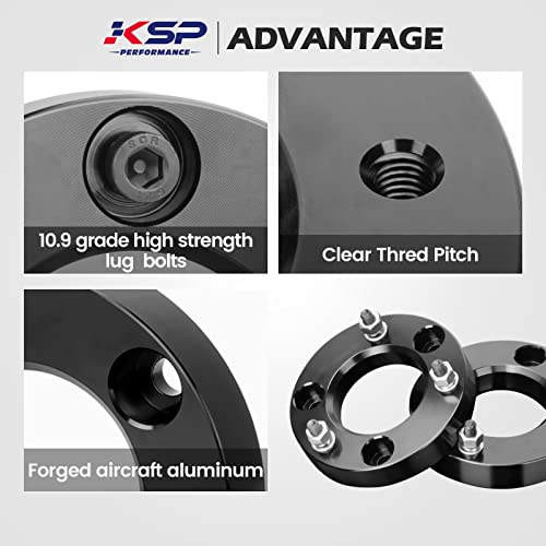 Image of KSP 1.5 inch F150 Leveling Kits, 1.5in Front Strut Spacers Compatible with F-150 2004-2026 Expedition 2003-2018 Lincoln Mark LT 2005-2008, 1-1 /2inch Suspension Level Kit (Package of 2pcs Black)