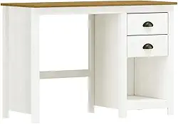 Mesa Escrivaninha Madeira Maciça 110 cm 9138 Branco Freijo Milani Store