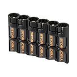 Storacell by Powerpax SlimLine AAA Battery Caddy, Black, Holds 6 Batteries