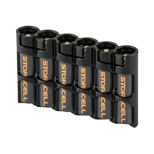AAA Battery Storage Caddy by Storacell, Black, Holds 6 Batteries (Not included)