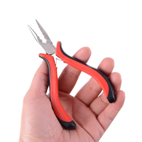 Image of Hair Extensions Tool Kit: 200 Pcs Silicone Lined Micro Links Beads, 1 Three Hole Hair Pliers, 1 Roll Sewing Thread, 1 Loop Needle Threader, 1 Pulling Hook Needle, 8 Sewing Needles (Dark Brown)