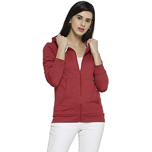 Full Sleeve Kangaroo Pocket Zipper Hoodie Or Sweatshirts for Women