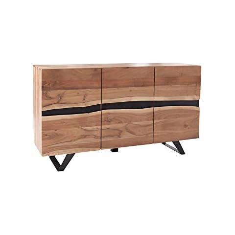 Invicta Interior Massives Sideboard Amazonas 150cm Akazie Metall schwarz Massivholz Kommode Massivholzschrank Schrank Anrichte Cover