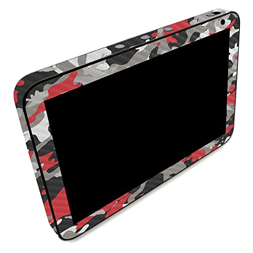 Image of MightySkins Carbon Fiber Skin Compatible with Amazon Echo Show 8 (Gen 2) - Red Camo | Protective, Durable Textured Carbon Fiber Finish | Easy to Apply | Made in The USA