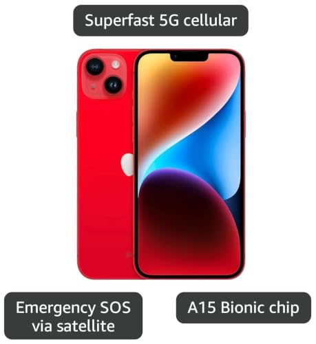 Image of Apple iPhone 14 Plus, 128GB, (PRODUCT)Red for TracFone (Renewed)