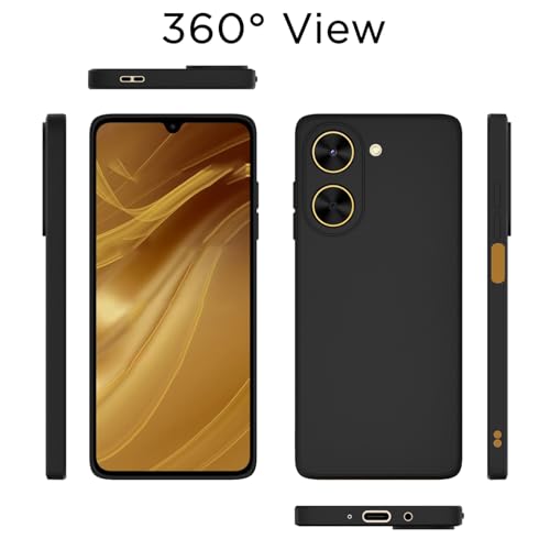 Image of Outlouders Back Cover for Poco C71 / Redmi A5 | Camera Protection | Durable Soft Matte Silicone Bumper Case (Black)