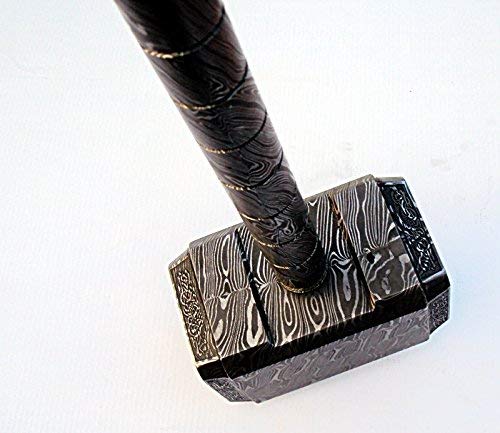 PLK-222, HANDMADE FULL DAMASCUS STEEL HAMMER – GREAT PIECE OF ART – FULLY FUNCTIONAL
