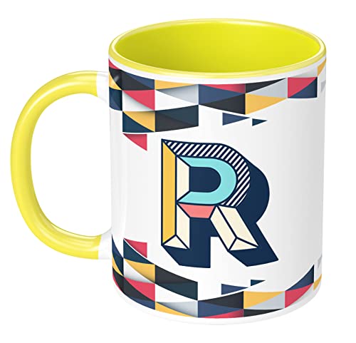 Image of 3D Colorful Alphabet Letter R Printed Coffee Mug For Girls Boys Friends Love Kids Best Gift For Birthday Anniversary Initial Letter R (Microwave Safe Ceramic Tea Coffee Mug-350ml) - ABV3TM2 218