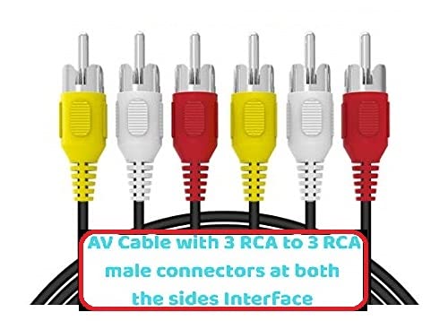 CATVISION TV-Out Cable 3 RCA to 3 RCA AV Cable (1 Meter) Black
