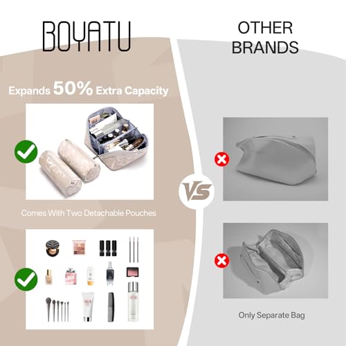 Trousse de maquillage avec compartiments en cuir