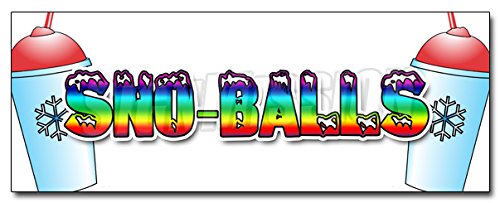 24" SNO-BALLS DECAL sticker snowcones water ice italian shaved ice cold fruit