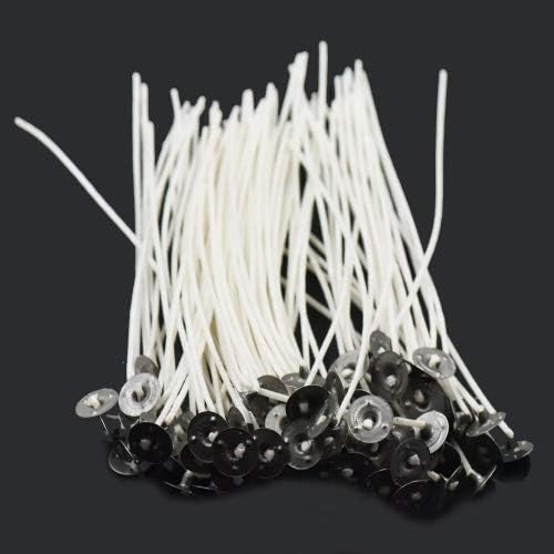 Fujiyuan 50 pcs 150mm Candle Wick ZINC CORE Prewaxed Pretabbed For