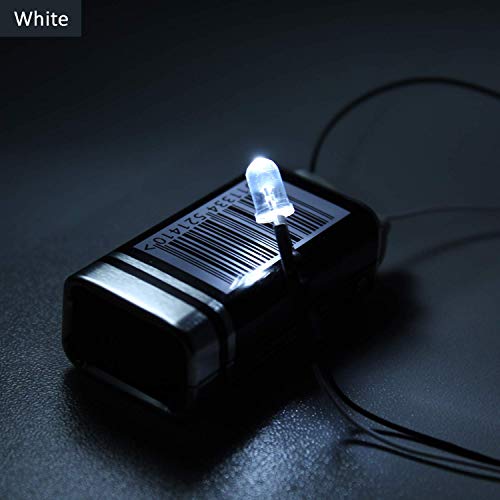 Image of DiCUNO 100Pcs 5MM Pre Wired 12V Daylight White LED Diodes, 9.4 Inch Lead | Ultra Bright Light Emitting Momos Maker Tools - Momo Maker Machine & Mould Set | Ultra Bright Light Emitting Diodes Assorted Color Kit Box for Circuit Science Experiment, DIY Projects, Indicator Lighting