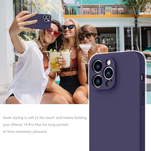Image of DIZORO Compatible for iPhone 15 PRO Camera Protection Case 6.1, Slim Liquid Silicone 3 Layers Full Covered Soft Gel Rubber Phone Case Protective Cover 6.1 Inch - Deep Purple.