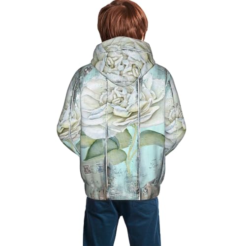 Vintage Rose1 Kid Hoodies Boys Sweatshirts Girls Pullover with Pocket4