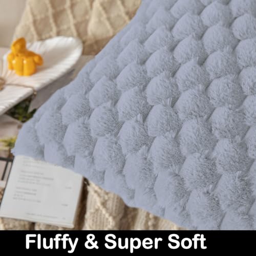Image of Luxe Home Cushion Cover Super Soft Decorative Cushion Cover for Sofa, Bedroom, Living Room Cushion Cover 16 Inch x 16 Inch Silver-Pack of 2