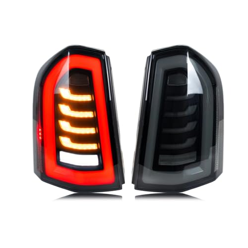 CEWSUIO Piloto trasero coche Compatible Con Chrysler Para 300 300C 300S 2011-2014 Dinámico Señal Arranque Para Arriba Animación Par Gris Faros Traseros Conjunto Luces Traseras
