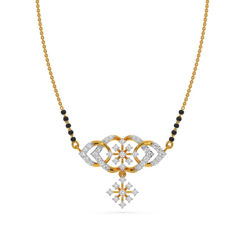 Image of KISNA JEWELS 14KT|18KT BIS Hallmark Pure Gold and Diamond Mangalsutra For Women