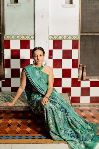 Image of MIRCHI FASHION Women Saree Chiffon Floral Printed | Breathable Lightweight Sari for Regular Home and Office Wear with Blouse Piece