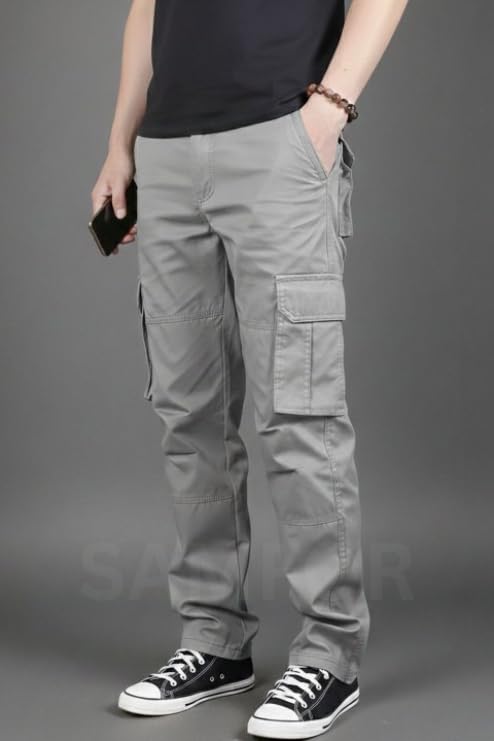 Image of Samfor Cargo Pant for Men - Cotton Cargo for man, Multi-Pocket Design for Outdoor, Work Wear & Casual Trouser