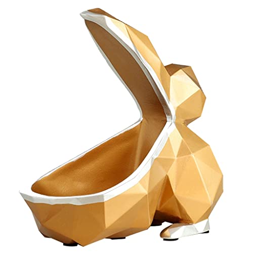 KITCISSL Dekoschale Taschenleerer Dekorative Tablett Ornamente, Schmuck Organizer Tray Kreative Große Offene Mund Schmuckaufbewahrung Dekoschalen Modern Telefon Uhren Tablett (Color : Gold A) Cover