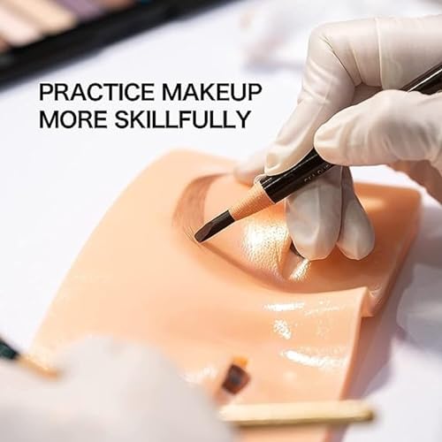 INSIME 3D Realistic Eye makeup dummy for makeup practice | Bionic Eyeshadow Eye dummy for makeup practice with Silicone Indian Skin color | Eye makeup practice dummy board Cosmetic Face (1 Pc)