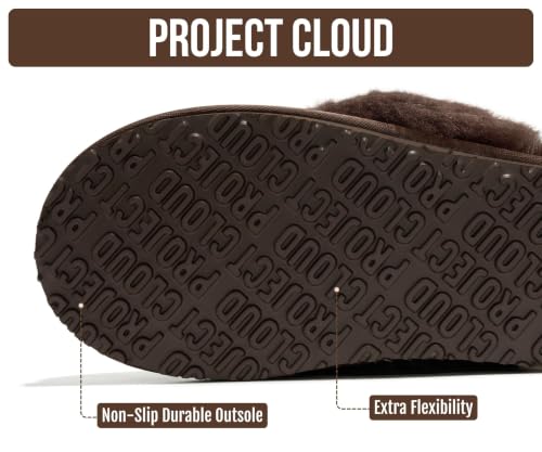 Image of Project Cloud Genuine Leather Fur-Lined Non-Slip Clog Slippers for Women | Memory Foam Insole Indoor Outdoor Mule Shoes - Comfortable House Footwear Womens Slippers - Fur-Lined Cold Weather Essentials