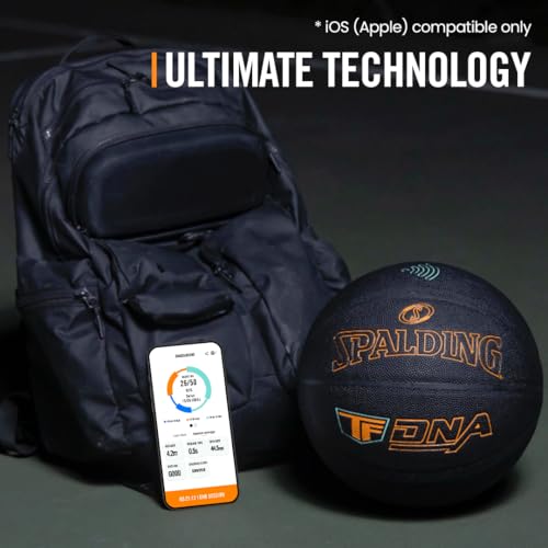 Spalding TF DNA Smart Basketball + 1 Yr App Subscription Bundle I iOS and Android Compatible I All Surface Material4