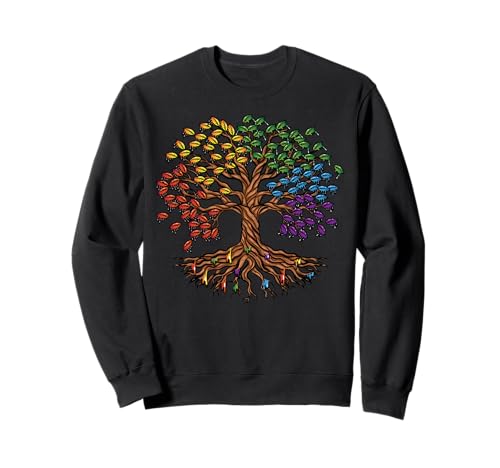 Tree of Life arcoiris acuarela lgbt bandera orgullo gay mes Sudadera