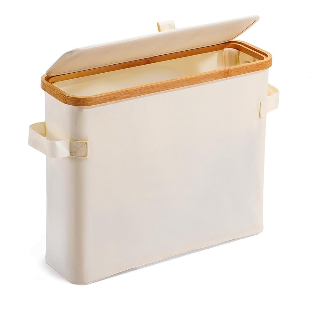 Vjsujehgy Bamboo Toilet Paper Storage Toilet Paper Stand with Bamboo Lid for Restroom Closet Bathroom