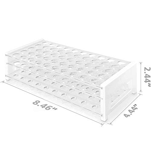 Image of Plastic Test Tube Rack for 12 /13 mm Tubes, Hole Diameter is 13.6mm, Holds 50, Detachable, Karter Scientific 208V6 (Pack of 20)