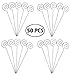 HOHIYA 50 Pack Floral Card Holder Pick Sticks 5 Inch Stainless Wire Photo Clip for Wedding Place Cards Table Number Memo Notes Cake & Centerpiece Decoration