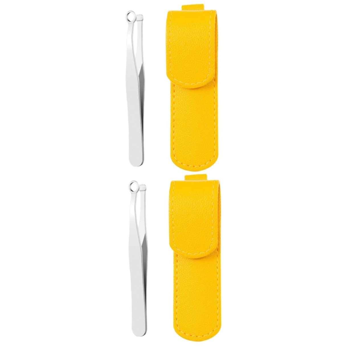 Gogogmee 2 Sets Nasal Hair Tweezers Stainless Steel Yellow Portable Nose Hair Cutter Tweezer for Nose Hair Nose Trimmer for Men