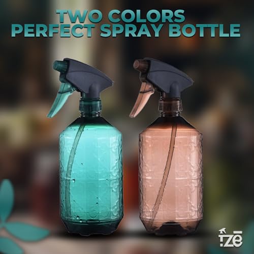 FZE® Spray Bottles Pack of 2, 25 Oz/750ml Fine Mist Water Spray Bottle for Hair with Adjustable Nozzle, Empty Spray Bottle for Cleaning Also Suitable for Essential Oils, Plants & Cooking2
