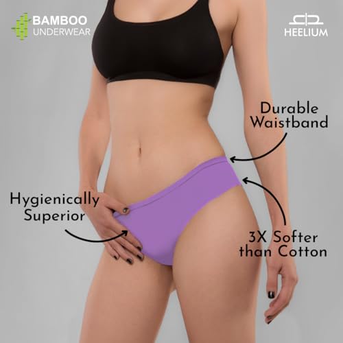 Image of HEELIUM Bamboo Underwear for Women | Ultra-Soft, Breathable & Odour-Free | 3X Softer Than Cotton | Moisture-Wicking | Ideal for Sensitive Skin & All-Day Comfort