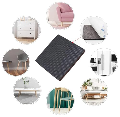 Image of MaruHub 2Pcs Non Slip Furniture Pads for Hardwood Floors, Self Adhesive Chair Leg Protectors, Table & Sofa Feet Grippers, Anti Scratch, Floor Protectors, Noise Reducing Rubber Pads (8.5 x 8.5cm)