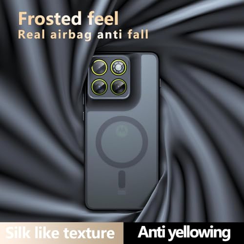 Image of QUIETIP Magnetic Case for Motorola Edge 70 Pro,[Compatible with MagSafe] Translucent Matte Drop Protection Cover,Black
