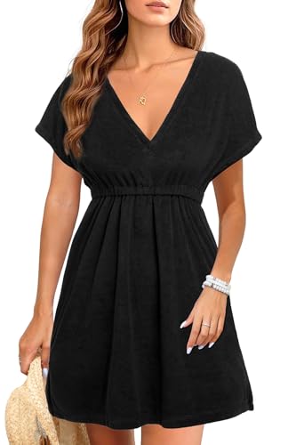 Terry Cloth Cotton Cover ups - Women Beach Swimsuit Bathing Suit Bikini Swimwear Coverups